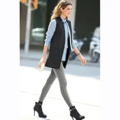 3 SUISSESTregging taille et bas élastiqués femme - Gris