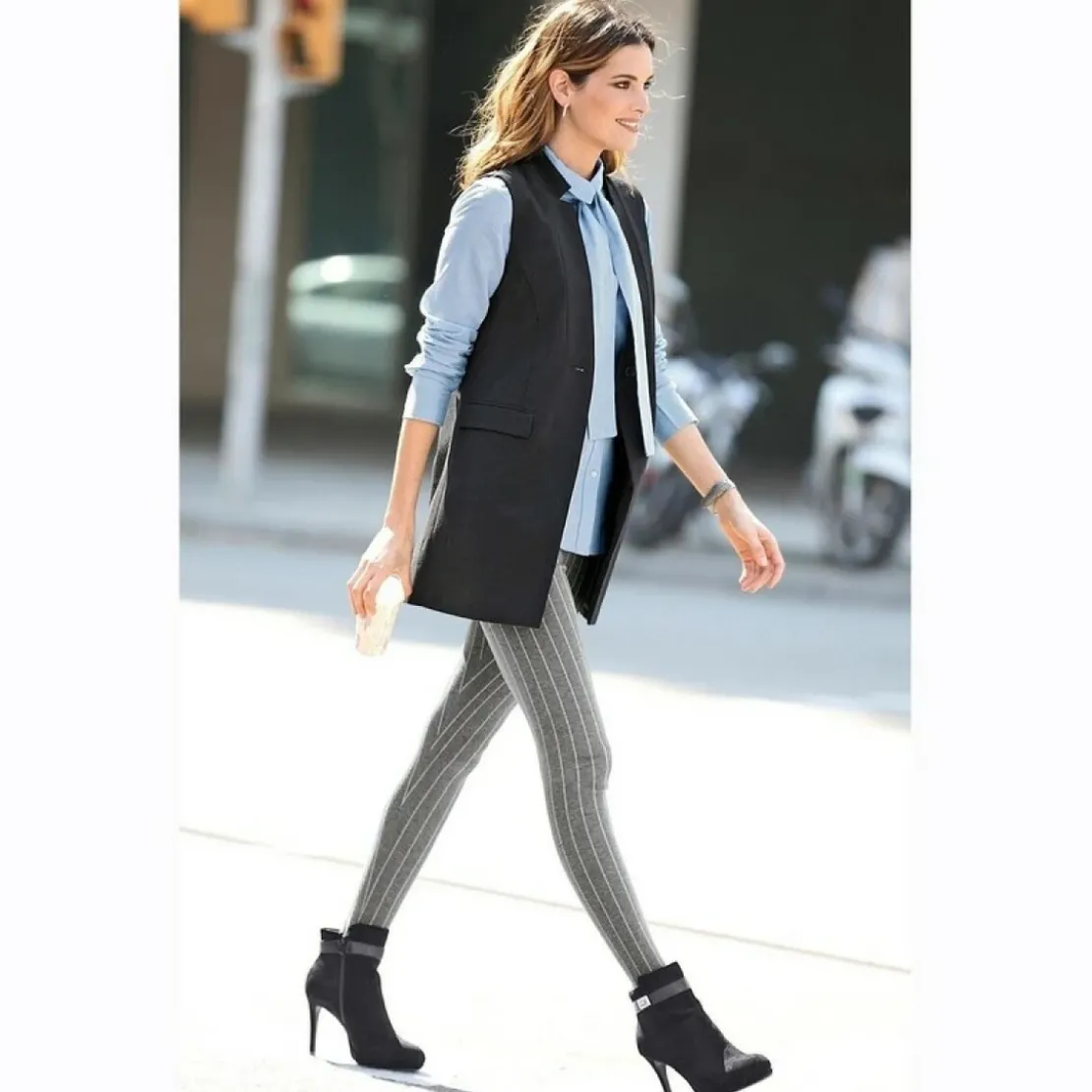 3 SUISSESTregging taille et bas élastiqués femme - Gris
