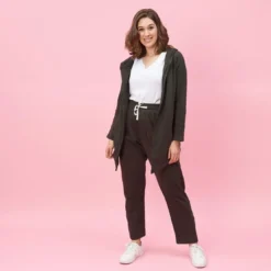 3 SUISSESVeste à capuche manches longues bas en pointes devant grandes tailles femme - Vert Foncé