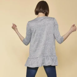 3 SUISSESVeste manches longues bas volanté femme - gris chiné