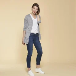 3 SUISSESVeste manches longues bas volanté femme - gris chiné