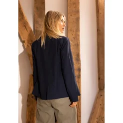 3 SUISSESVeste manches longues bouton métal doublée femme - Bleu