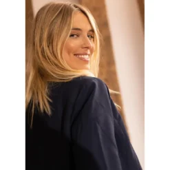 3 SUISSESVeste manches longues bouton métal doublée femme - Bleu