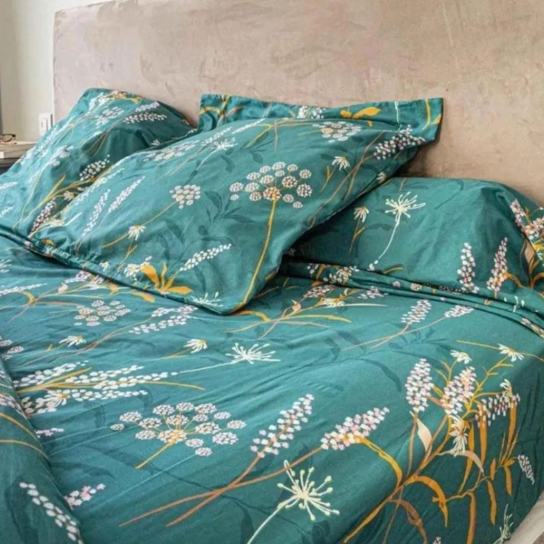 3S. x CollectionDrap-housse coton - BOTANIA - Vert