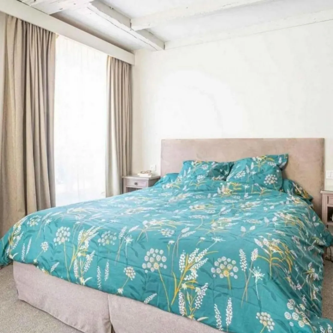 3S. x CollectionDrap-housse coton - BOTANIA - Vert