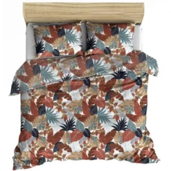 3S. x CollectionDrap-housse coton - JUNGLY BIS - Terracotta/ Bleu