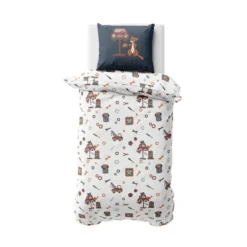 3S. x CollectionDrap-housse en coton bleu - MECANO