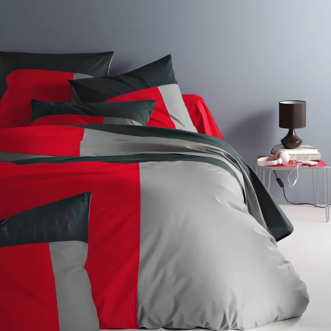 3S. x CollectionDrap-housse en coton - TRIO - Rouge