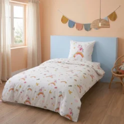 3S. x CollectionDrap-housse en coton uni - LICORNE - Rose