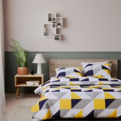 3S. x CollectionDrap-housse en coton - TRIGONE - Bleu