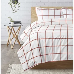 3S. x CollectionDrap plat coton - PIASTRELLA - Terracotta/Blanc