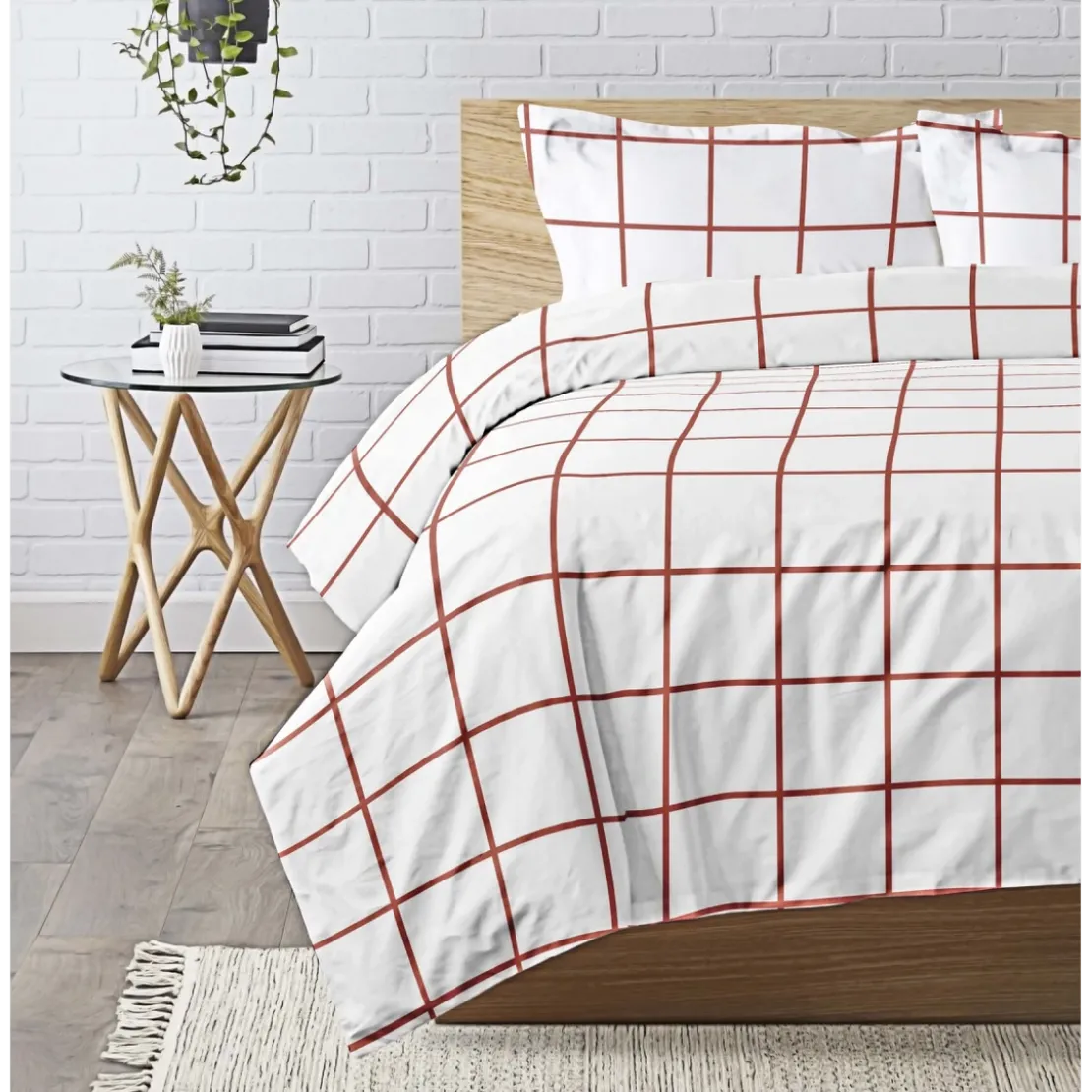 3S. x CollectionDrap plat coton - PIASTRELLA - Terracotta/Blanc