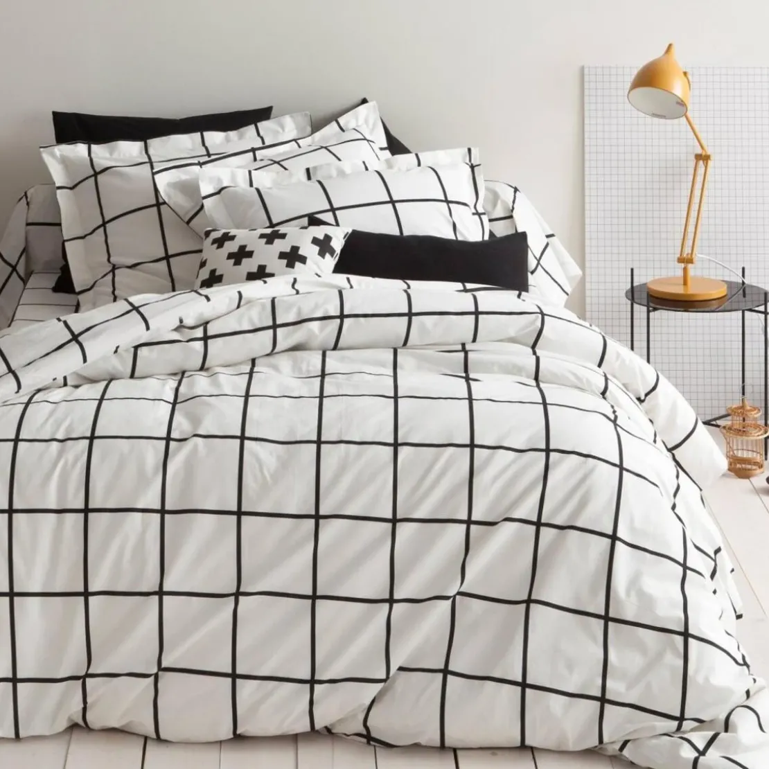 3S. x CollectionDrap plat coton - PIASTRELLA - Noir/Blanc