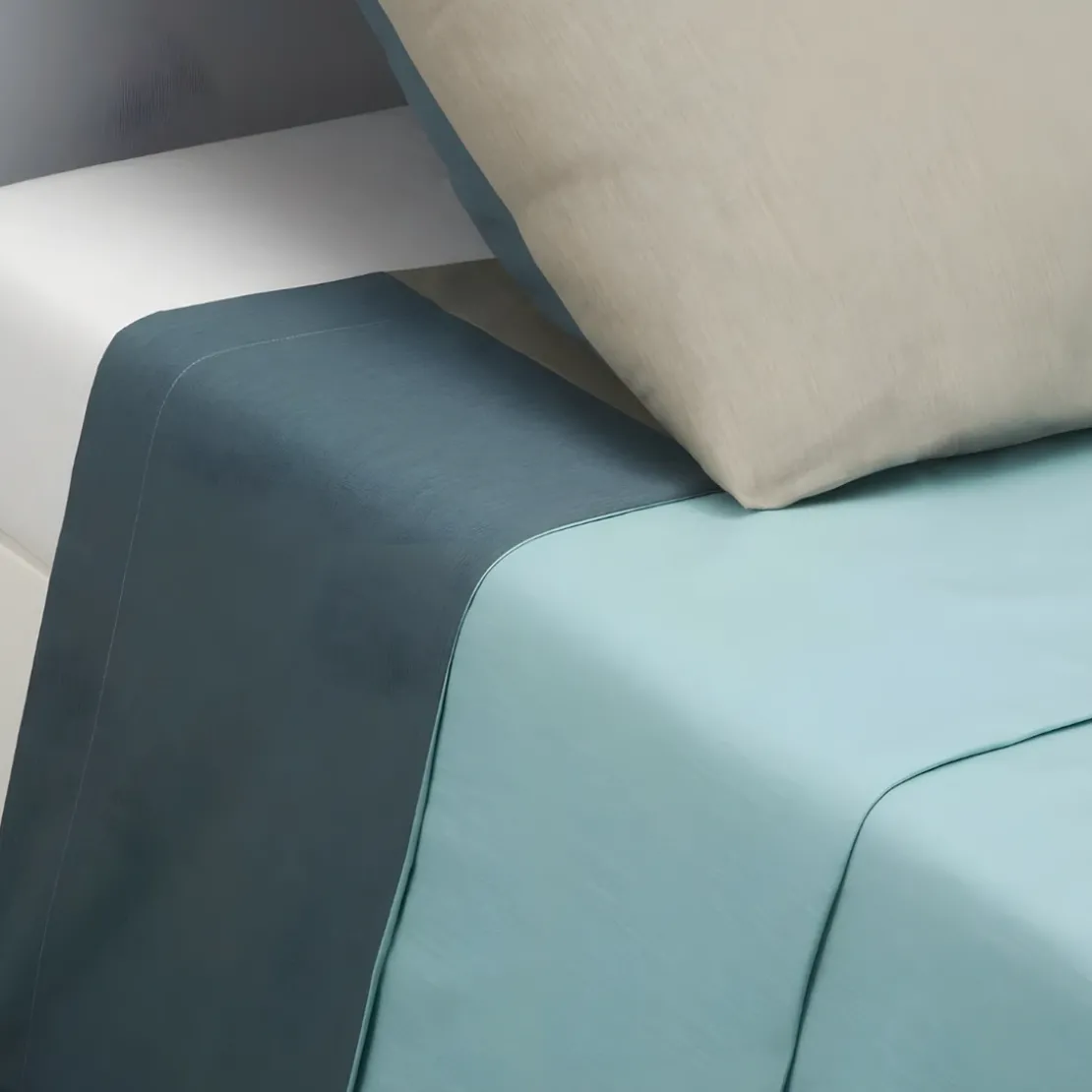 3S. x CollectionDrap plat en coton - TRIO - Bleu