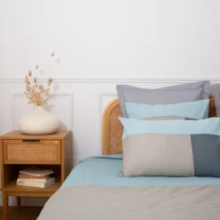 3S. x CollectionDrap plat en coton - TRIO - Bleu