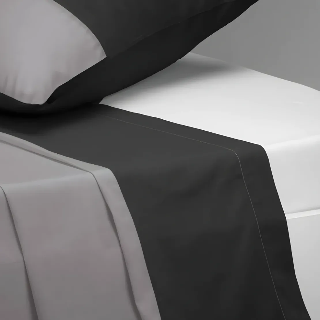 3S. x CollectionDrap plat en coton - TRIO - Noir