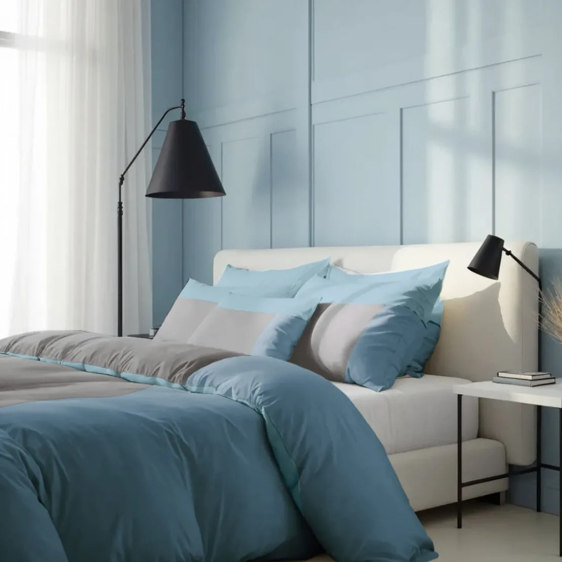 3S. x CollectionHousse de couette coton - TRIO - Bleu