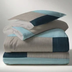 3S. x CollectionHousse de couette coton - TRIO - Bleu