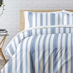 3S. x CollectionHousse de couette coton - MARKUS - Bleu/blanc