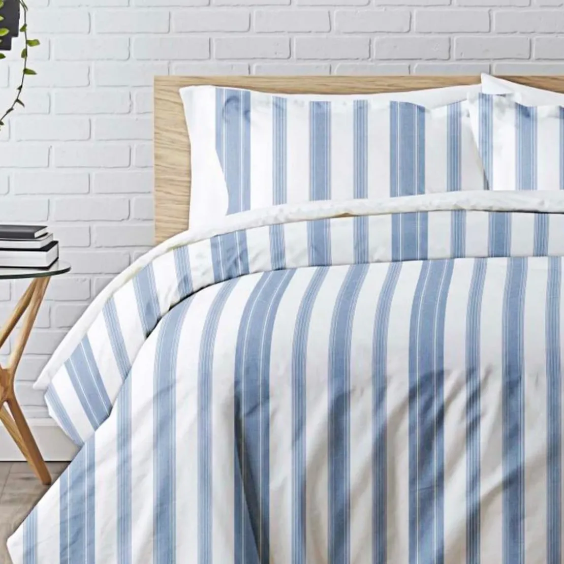 3S. x CollectionHousse de couette coton - MARKUS - Bleu/blanc