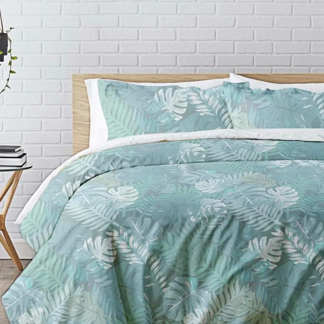 3S. x CollectionHousse de couette coton FUNA - Vert d'eau