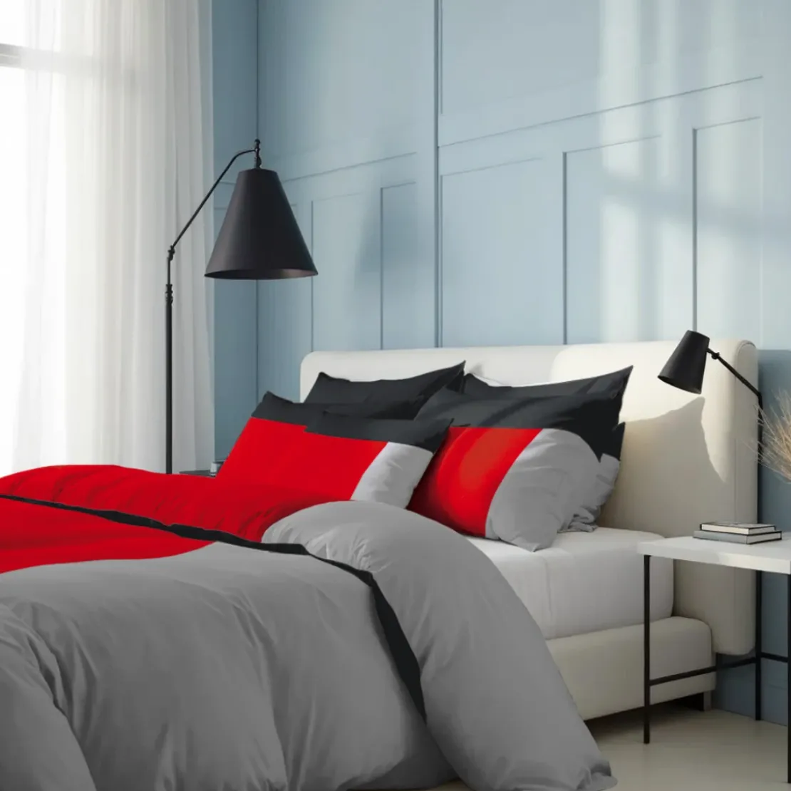 3S. x CollectionHousse de couette en coton - TRIO - Rouge