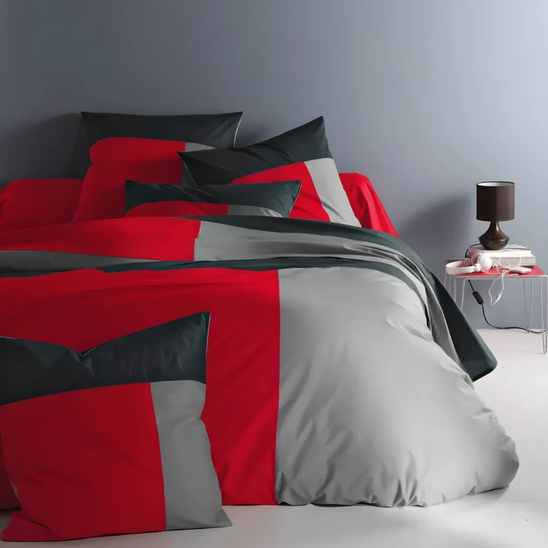 3S. x CollectionHousse de couette en coton - TRIO - Rouge
