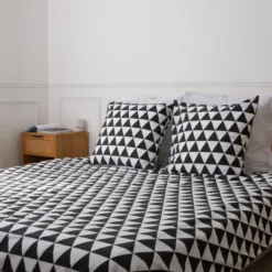 3S. x CollectionHousse de couette en coton - LORENZ - Noir/Blanc