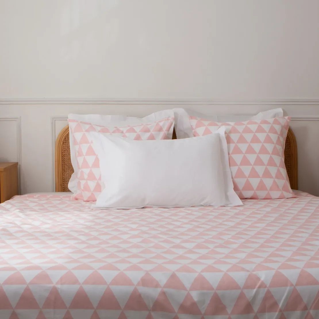 3S. x CollectionHousse de couette en coton - LORENZ - Rose/Blanc