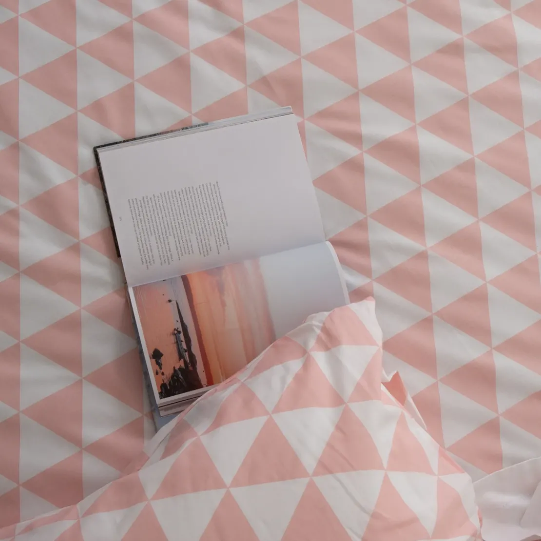 3S. x CollectionHousse de couette en coton - LORENZ - Rose/Blanc