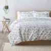 3S. x CollectionHousse de couette coton - TREE LIFE - Blanc / Gris