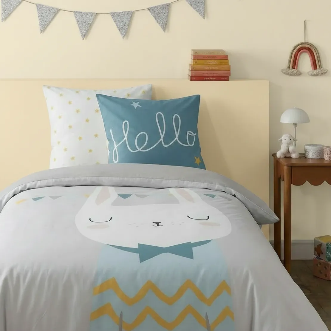 3S. x CollectionHousse de couette coton - LAPINOU -bleu