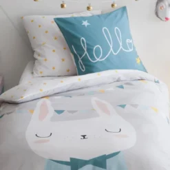 3S. x CollectionHousse de couette coton - LAPINOU -bleu