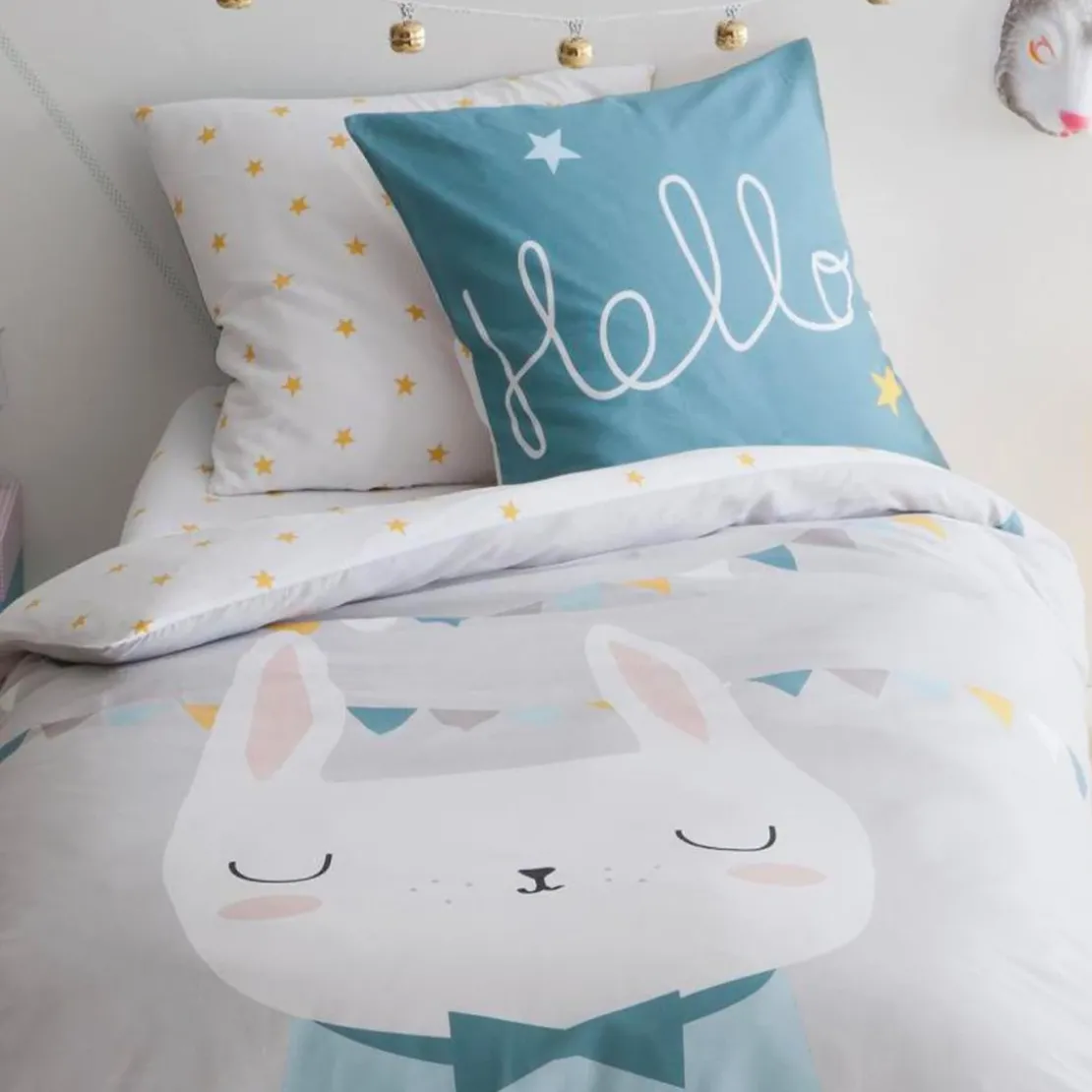 3S. x CollectionHousse de couette coton - LAPINOU -bleu