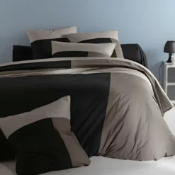 3S. x CollectionHousse de couette en coton - TRIO - Noir