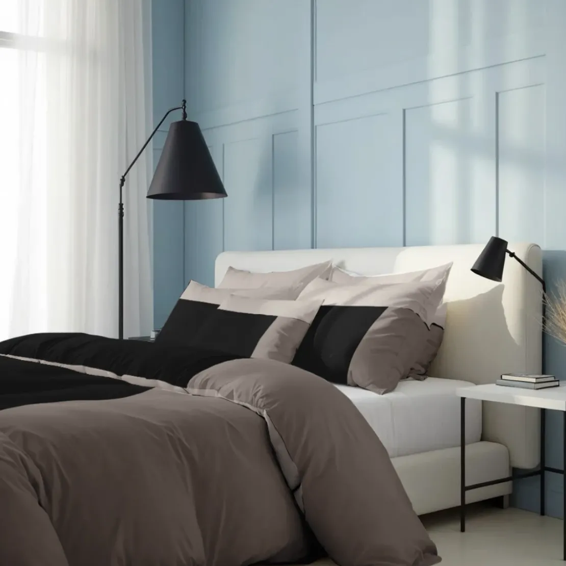 3S. x CollectionHousse de couette en coton - TRIO - Noir
