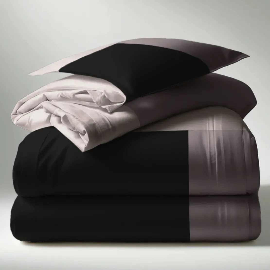 3S. x CollectionHousse de couette en coton - TRIO - Noir