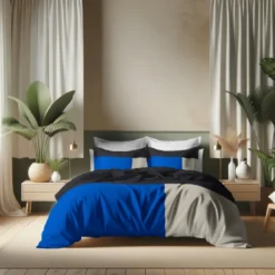 3S. x CollectionHousse de couette en Coton - TRIO - Bleu Majorelle