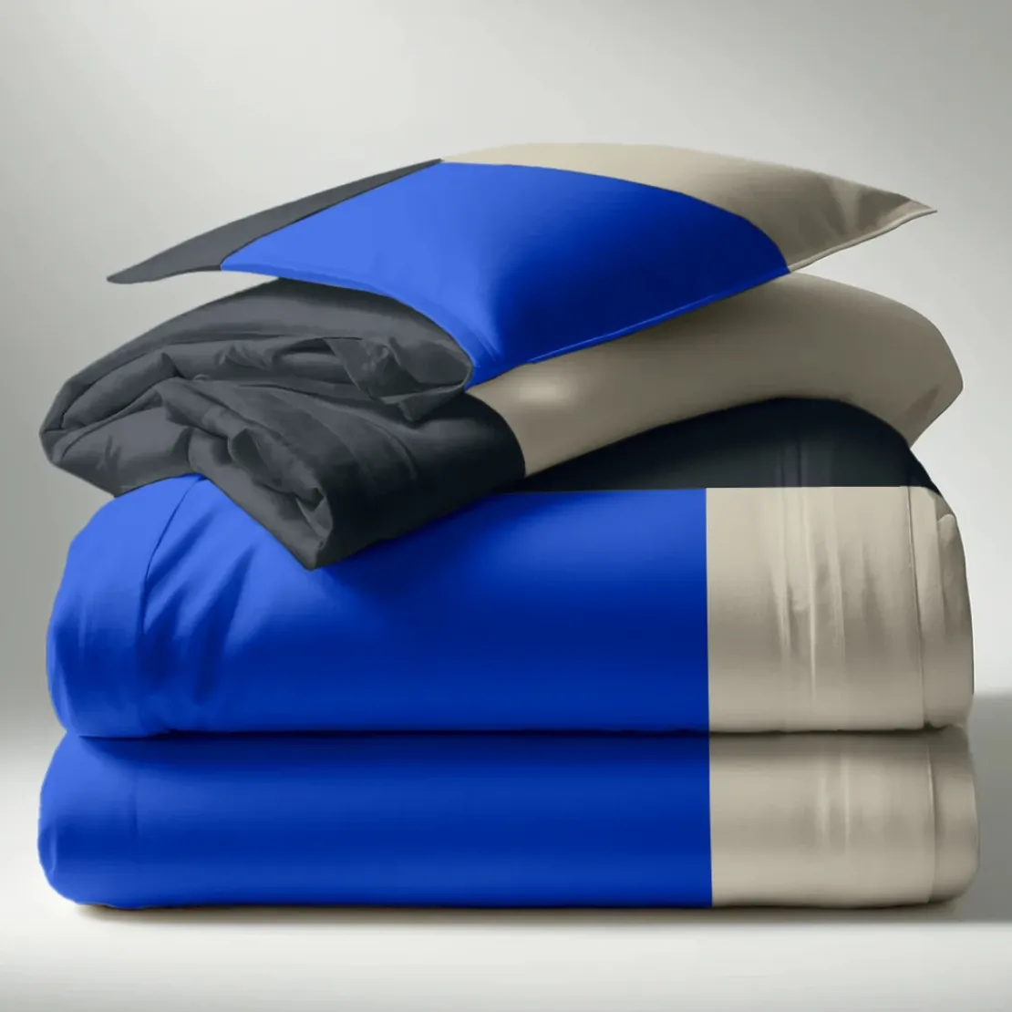 3S. x CollectionHousse de couette en Coton - TRIO - Bleu Majorelle