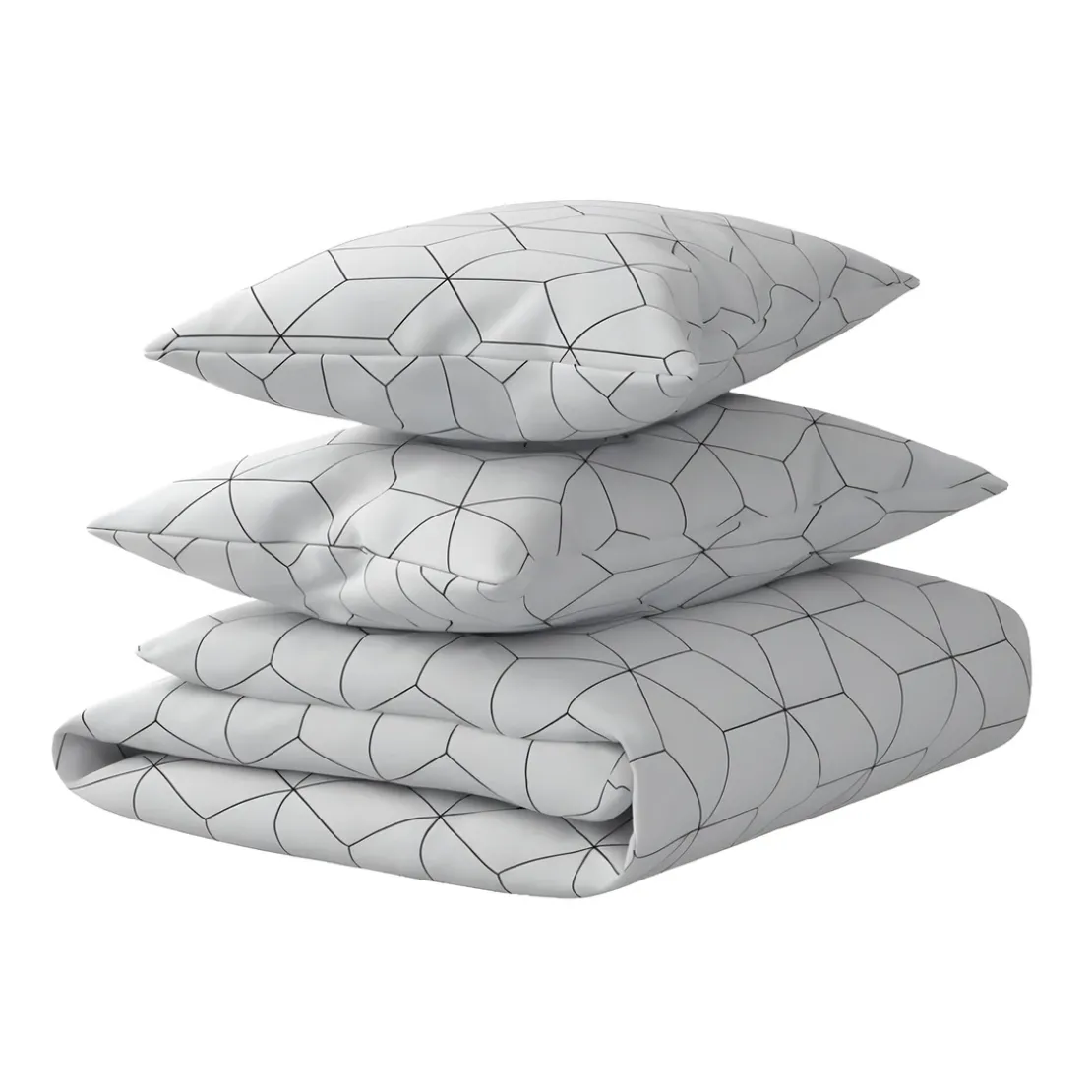 3S. x CollectionParure de lit coton - JEHAUT - Blanc/Noir