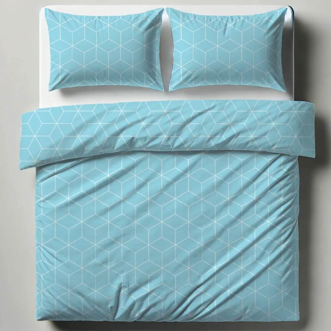 3S. x CollectionParure de lit coton - JEHAUT - Bleu Clair