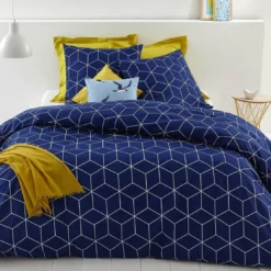 3S. x CollectionParure de lit coton - JEHAUT - Marine