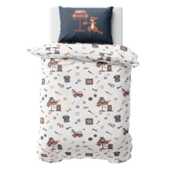 3S. x CollectionParure de lit coton - MECANO - Blanc