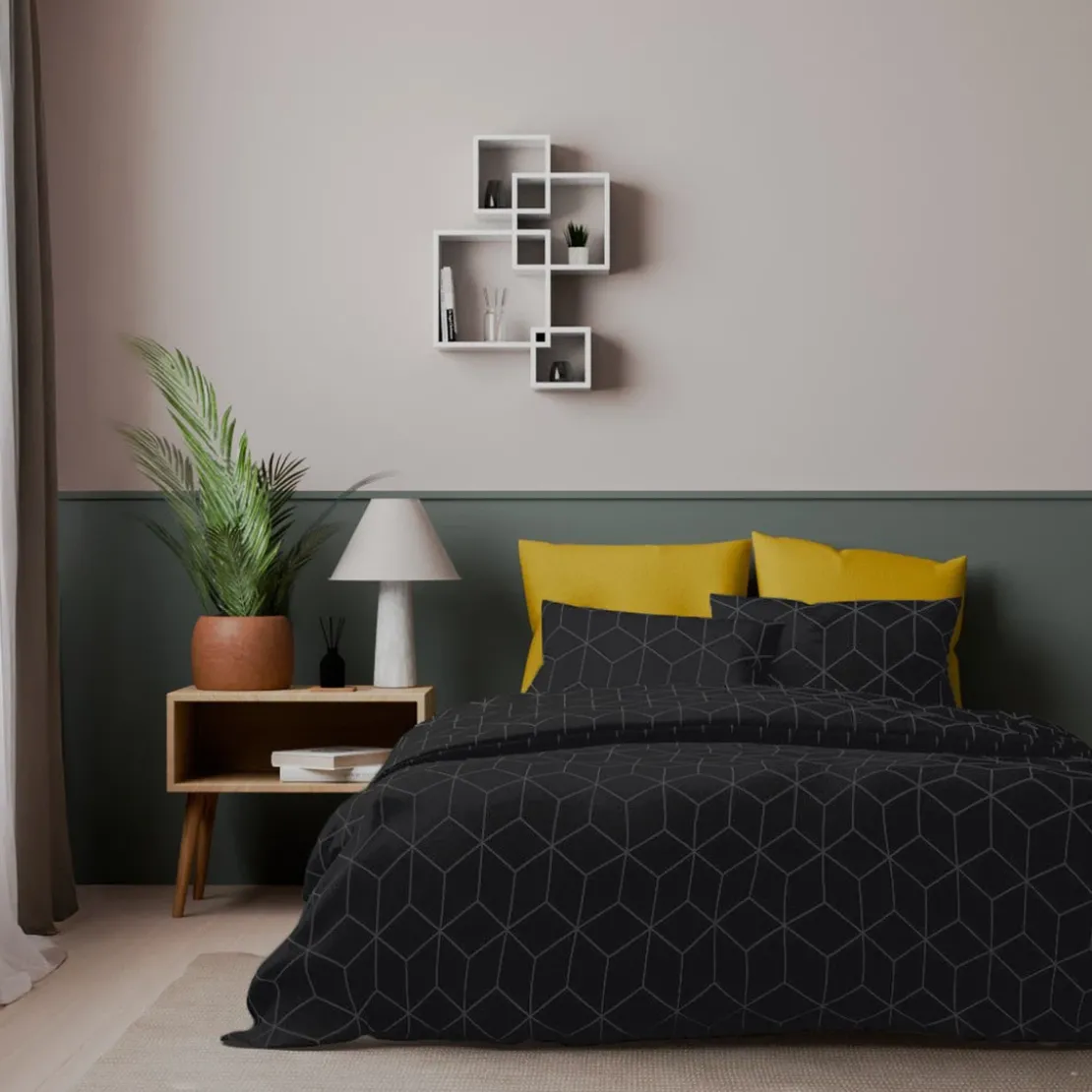 3S. x CollectionParure de lit coton - JEHAUT - Anthracite
