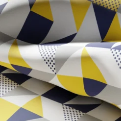 3S. x CollectionParure de lit en coton - TRIGONE - Bleu