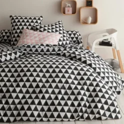 3S. x CollectionParure de lit en Coton - LORENZ- Noir/Blanc