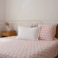 3S. x CollectionParure de lit en Coton - LORENZ- Rose/Blanc