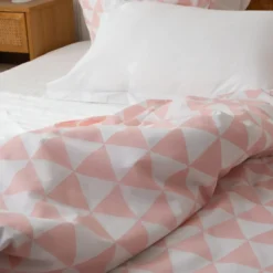 3S. x CollectionParure de lit en Coton - LORENZ- Rose/Blanc