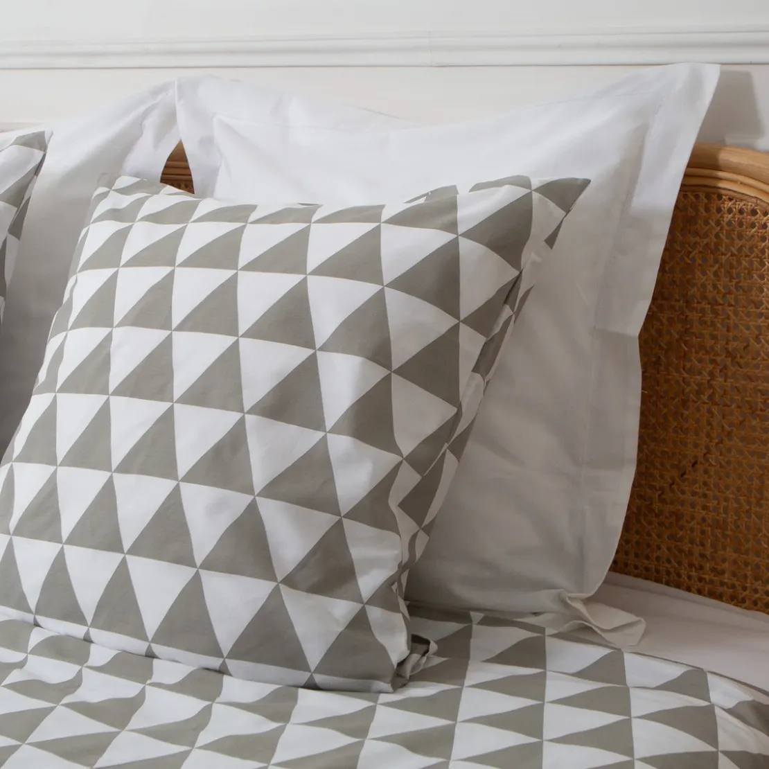 3S. x CollectionParure de lit en Coton - LORENZ- Gris/Blanc
