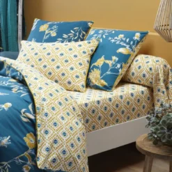 3S. x CollectionTaie de traversin en coton - ADÉLIE - jaune ocre